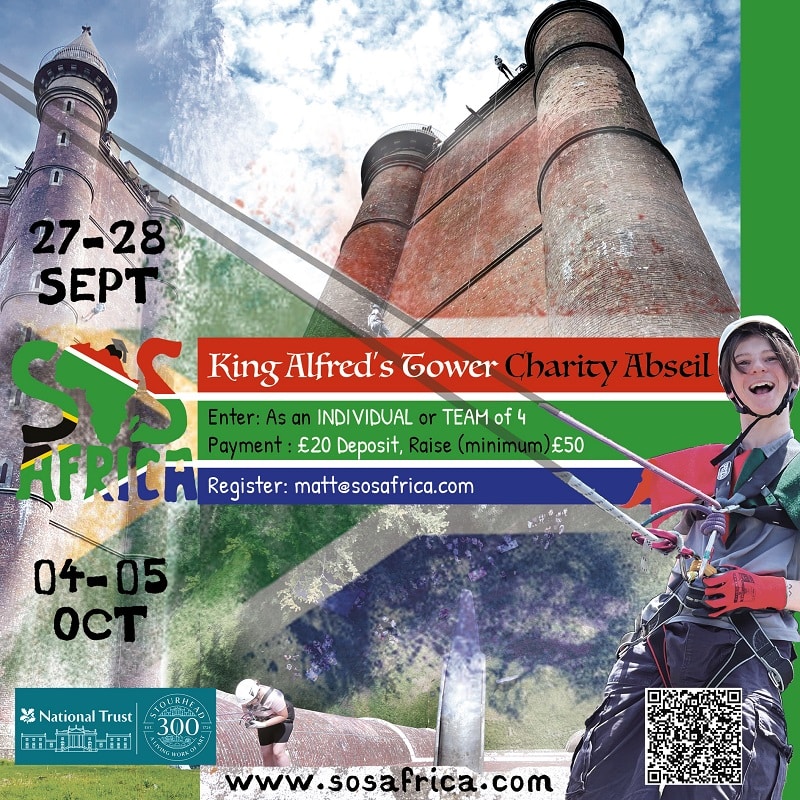 King Alfred's Tower Charity Abseil Fundraising Event | Stourhead, National Trust