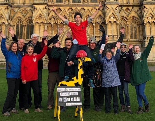 350 Complete SOS Africa Wells Cathedral Abseil | Charity Record