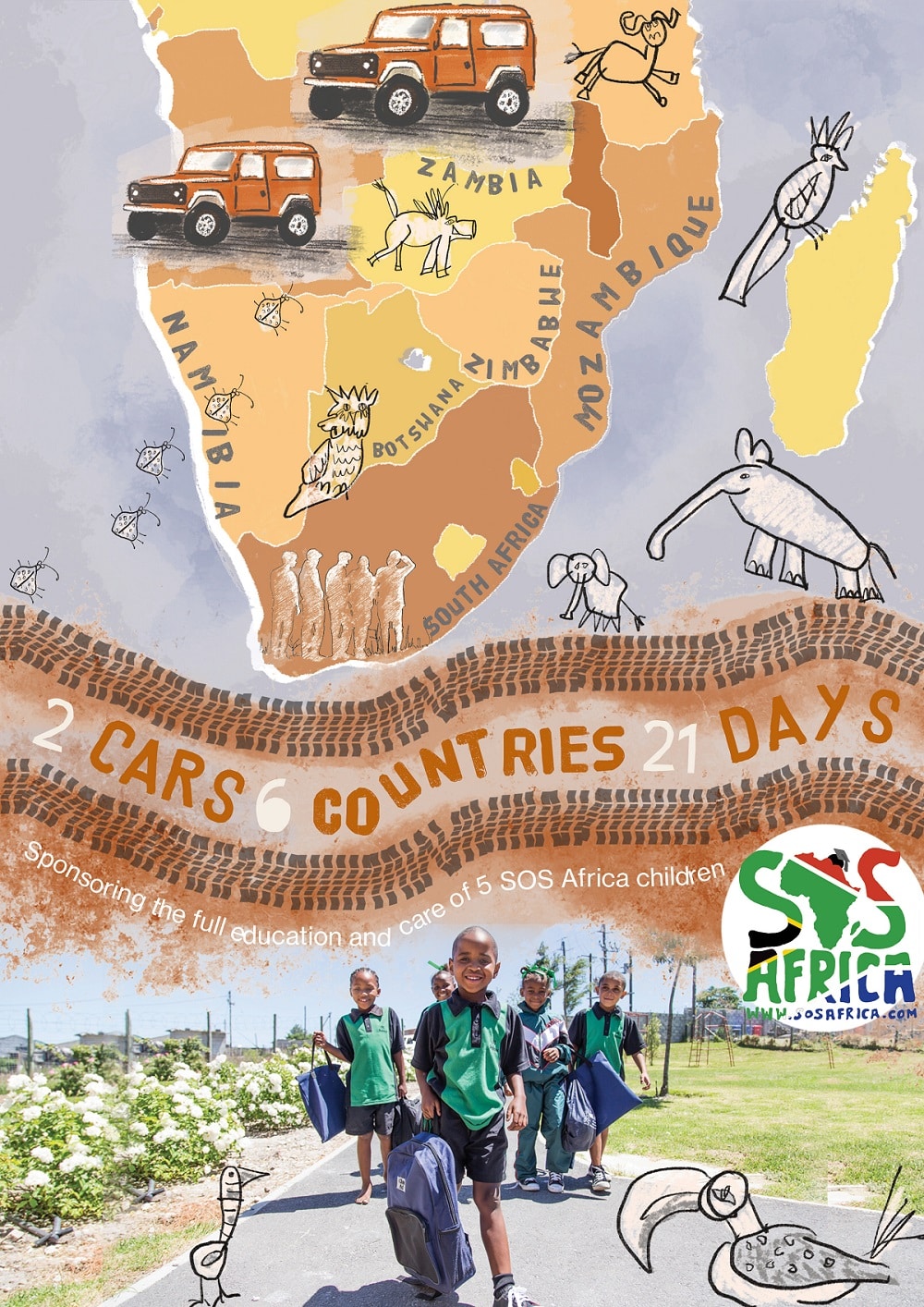 2 cars, 6 African countries, 21 days Charity Fundraising Event