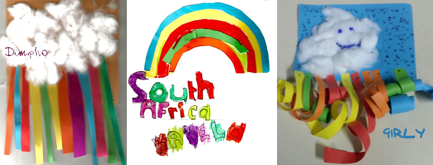 South African Charity Children Celebrating their Rainbow Nation