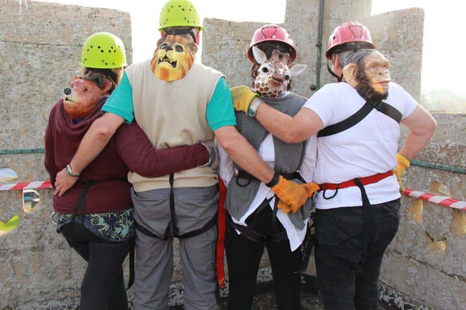 130 Abseil from St Marys Church, Bruton and Smash Charity Fundraising Target