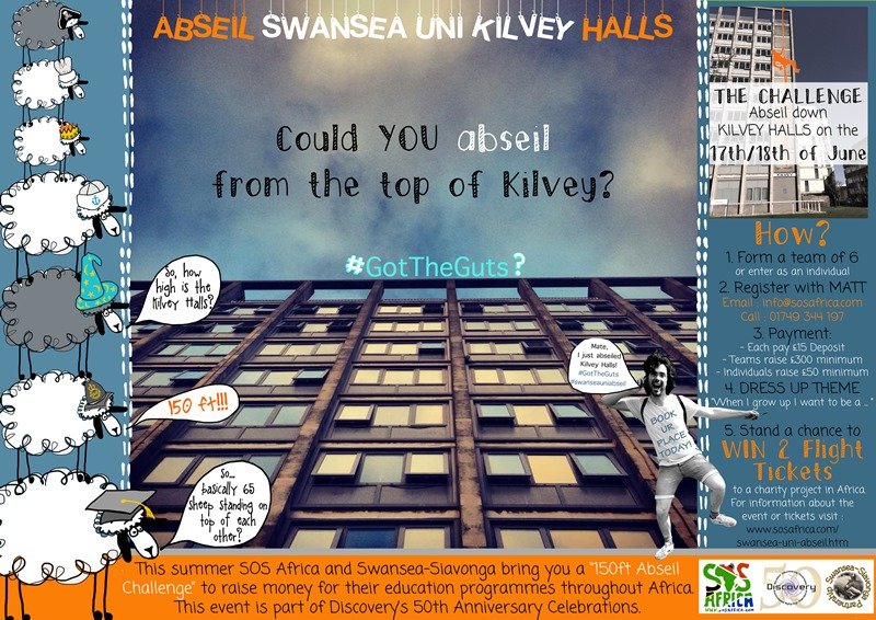 Swansea University Kilvey Halls of Residence Charity Abseil Event